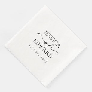 Elegant Simple Monogram Modern Chic Minimal Script Paper Dinner Napkins