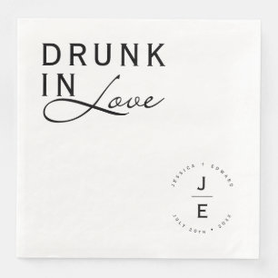 Elegant Simple Monogram Modern Chic Minimal Script Paper Dinner Napkins