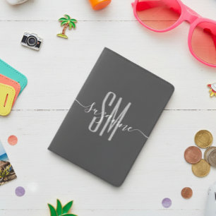 Elegant Simple Monogram Name Personalized  Passport Holder