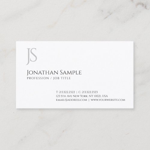 Elegant Simple Monogram Professional Template Business Card
