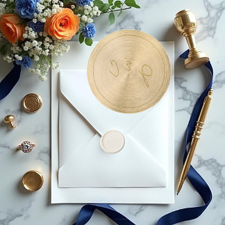 Elegant Simple Monogram Wax Seal Stamp