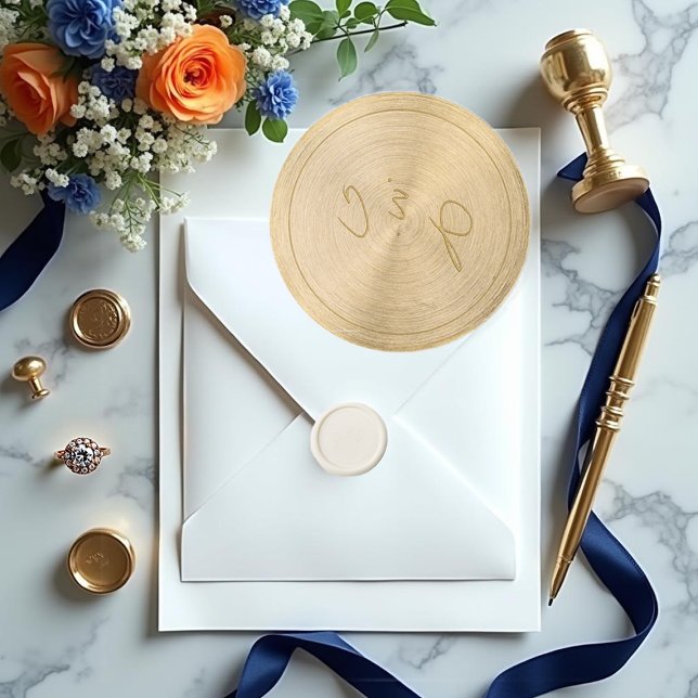 Elegant Simple Monogram Wax Seal Stamp (Elegant Simple Monogram Wax Seal Stamp.)