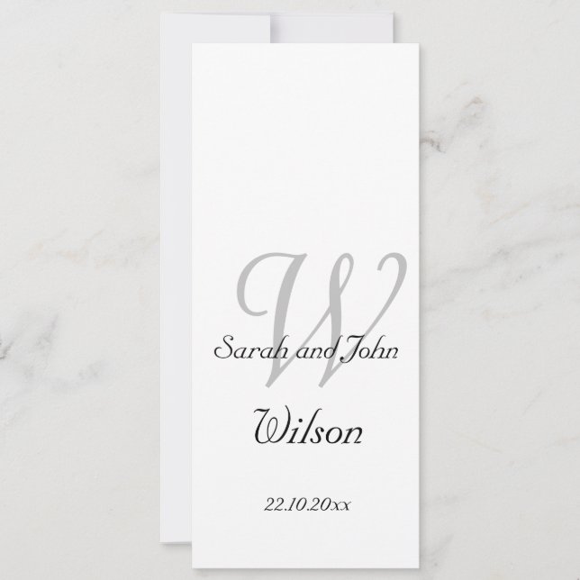 Elegant Simple Monogram Wedding Church Program (Front)