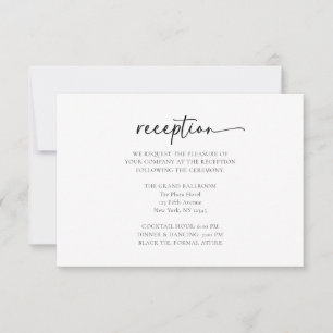 Elegant Simple Monogram Wedding Reception Card