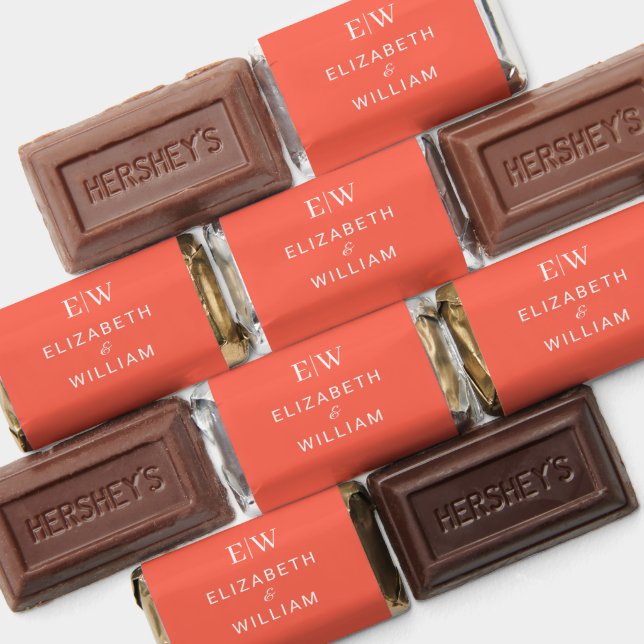 Elegant Simple Neon Flare with Monogram Wedding Hershey's Miniatures (Assorted)