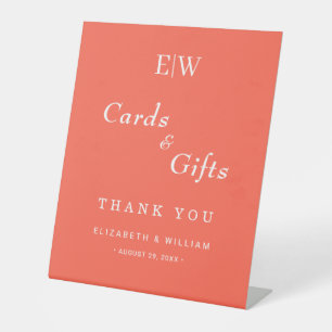 Elegant Simple Neon Flare with Monogram Wedding Pedestal Sign