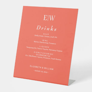 Elegant Simple Neon Flare with Monogram Wedding Pedestal Sign