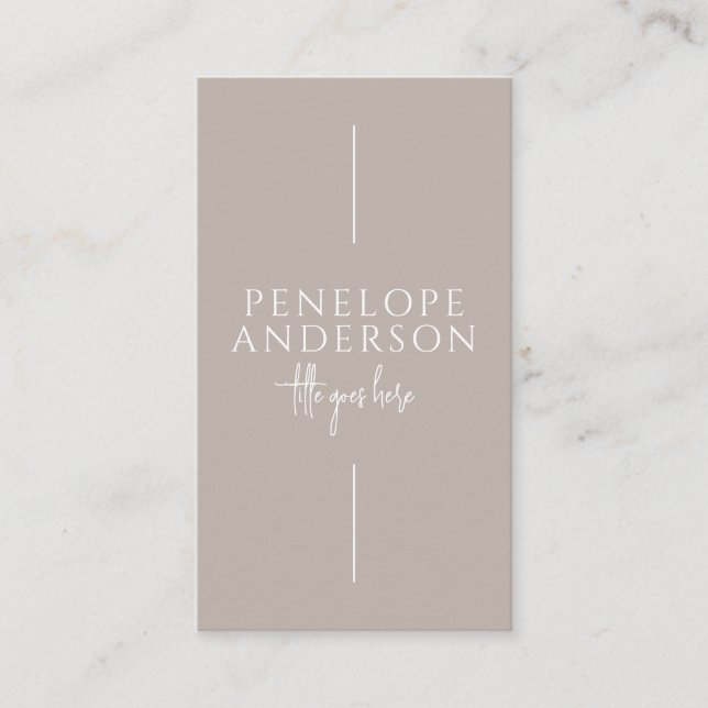  Elegant Simple Neutral Boho Chic Modern Unique  Business Card (Front)