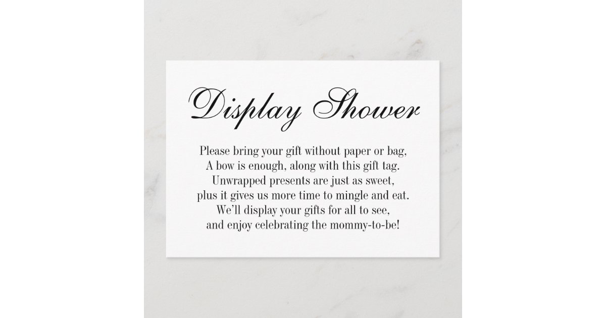 Elegant, Simple No Wrap Baby Shower Gift Card Zazzle