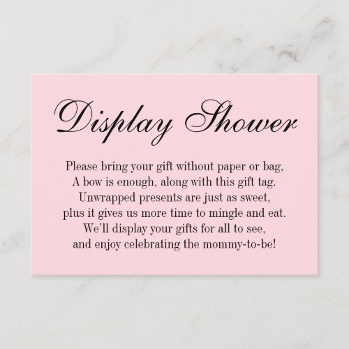 Elegant Simple No Wrap Baby Shower Gift Card