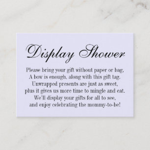 Elegant, Simple No Wrap Baby Shower Lavender Enclosure Card