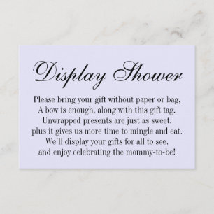 Elegant, Simple No Wrap Baby Shower Lavender Enclosure Card