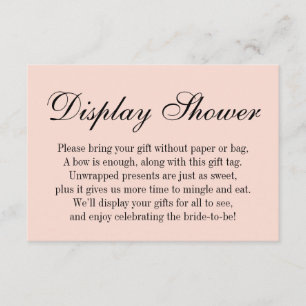 Elegant, Simple No Wrap Bridal Shower, Blush Pink Enclosure Card