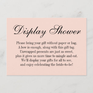 Elegant, Simple No Wrap Bridal Shower, Blush Pink Enclosure Card