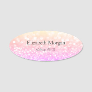 Elegant Simple Ombre Bokeh Name Tag
