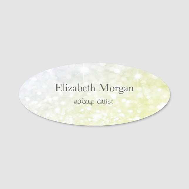 Elegant  Simple  Ombre Green Name Tag (Front)