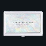 Elegant Simple Opal Wedding Planner Business Card Case<br><div class="desc">This simple and elegant business card case has a faux opal shell background with a modern and minimalist text design. Designed with event and wedding planners,  interior designers,  jewelry designers,  and other professions in mind.</div>