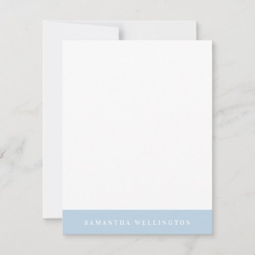 Elegant Simple Overlay Light Blue Name Note Card