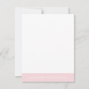 Elegant Simple Overlay Light Pink Name Note Card