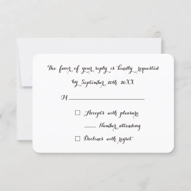 Elegant Simple Party RSVP Reply Invitation Card Zazzle