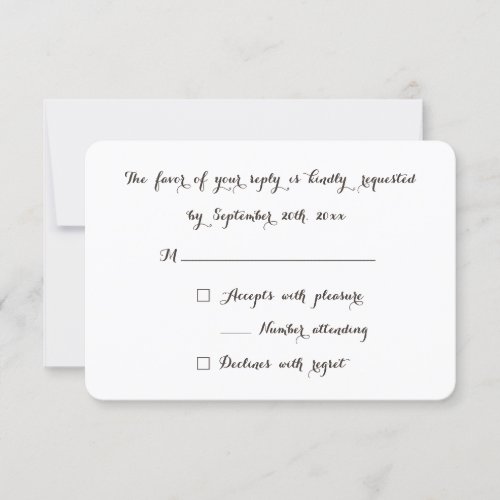 Elegant Simple Party RSVP Reply Invitation Card