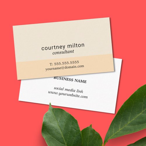 Elegant Simple Pastel Consultant Business Card