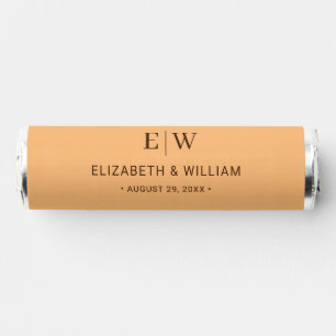 Elegant Simple Peach Monogram Wedding Breath Savers® Mints