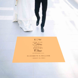 Elegant Simple Peach Monogram Wedding Floor Decals