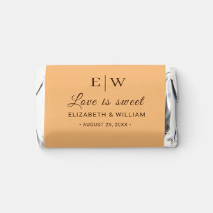 Elegant Simple Peach Monogram Wedding Hershey's Miniatures