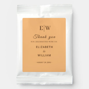 Elegant Simple Peach Monogram Wedding Hot Chocolate Drink Mix