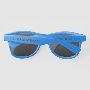 Elegant Simple Peach Monogram Wedding Sunglasses