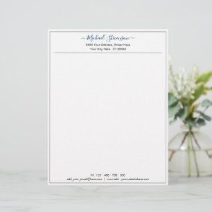 Elegant Simple Personalized Custom Business Name Letterhead