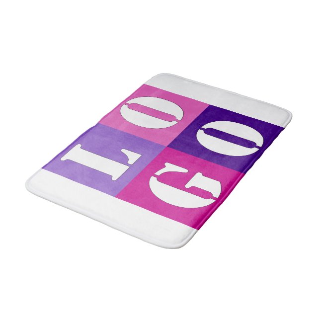 Elegant Simple Personalized Wedding Custom Idea  Bath Mat (Angled)