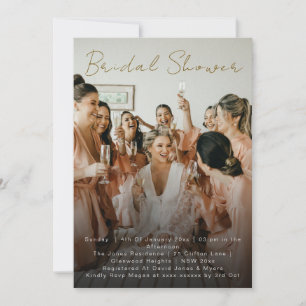 Elegant Simple Photo Bridal Shower Invitation