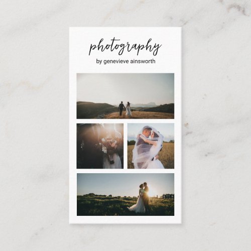 Elegant Simple Photo Collage Modern Photography Business Card