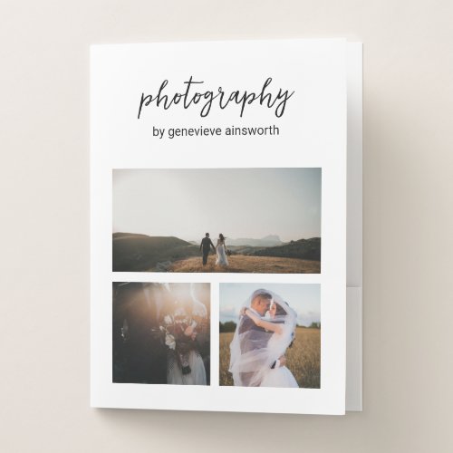 Elegant Simple Photo Collage Modern Photography Pocket Folder