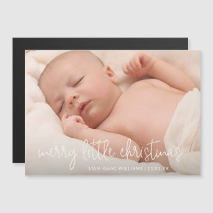 Elegant Simple Photo Holiday Birth Announcement