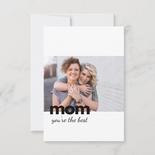 elegant simple photo mothers day card (Front)