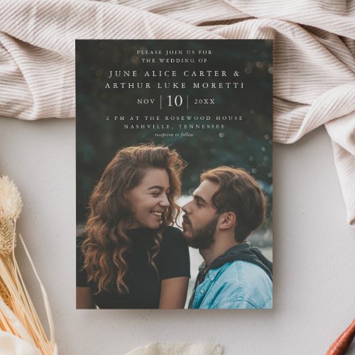 Elegant Simple Photo  Wedding  Magnetic Invitation