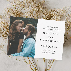 Elegant Simple Photo Wedding Save the Date Invitation