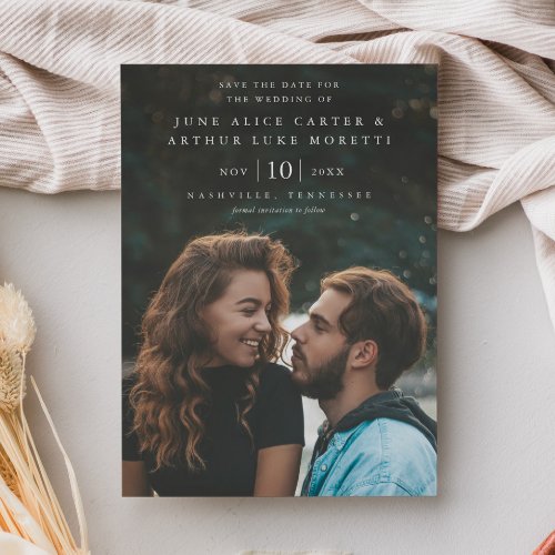 Elegant Simple Photo Wedding Save the Date Magnetic Invitation