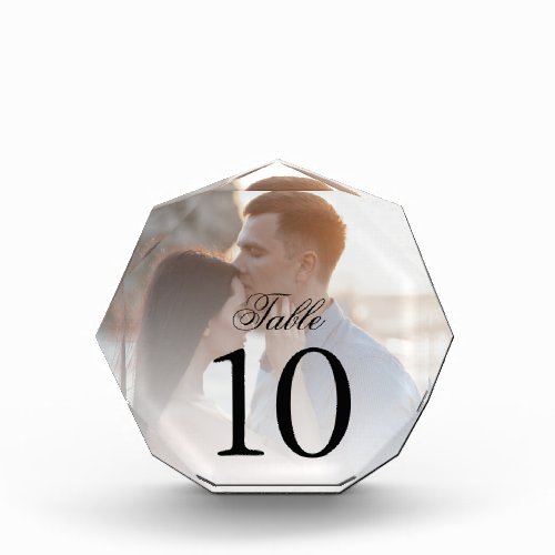 Elegant Simple Photo Wedding Table Number 