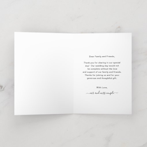 Elegant Simple Photo Wedding Thank You Gold Foil Greeting Card | Zazzle