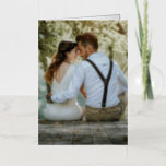Elegant Simple Photo Wedding Thank You Gold Foil Greeting Card<br><div class="desc">Photo wedding thank you card with a simple design featuring "thank you" in an elegant handwritten script along with your names and date over your favorite picture.  All text on the front is in real gold foil.   A modern thank you card that coordinates with any style of wedding.</div>