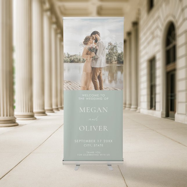 Elegant Simple Photo Wedding Welcome Retractable Banner (Creator Uploaded)