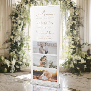 Elegant Simple Photo Wedding Welcome Retractable Banner