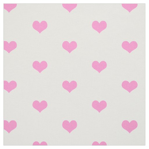 Elegant Simple Pink and White Hearts Pattern Fabric | Zazzle