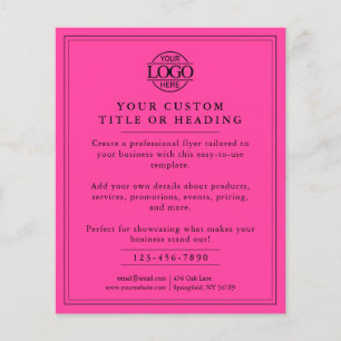 Elegant Simple Pink Business Logo Promotional Flyer