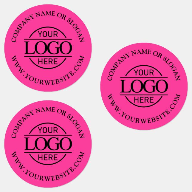 Elegant Simple Pink Business Logo Promotional Labels (Group)