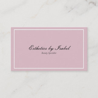 Elegant Simple Pink Esthetician Business Card